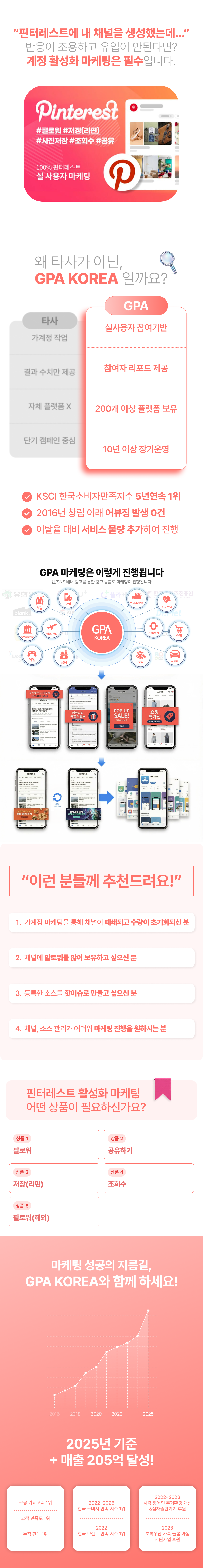 핀터레스트 상위노출 전략! 팔로워, 사진 저장, 리핀, 공유 증가로 핀보드 확산과 트래픽 상승을 동시에 실현하는 마케팅 서비스.

