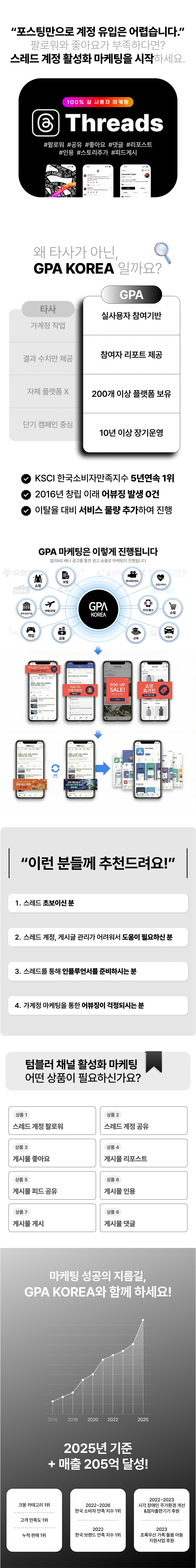 스레드 계정 팔로워, 계정 공유, 게시물 좋아요, 리포스트, 피드 공유, 인용, 게시물 댓글, 대댓글, 댓글 좋아요, 댓글 리포스트, 댓글 공유, 댓글 인용, 스토리 추가까지 가능한 스레드 계정 활성화 마케팅 서비스.
